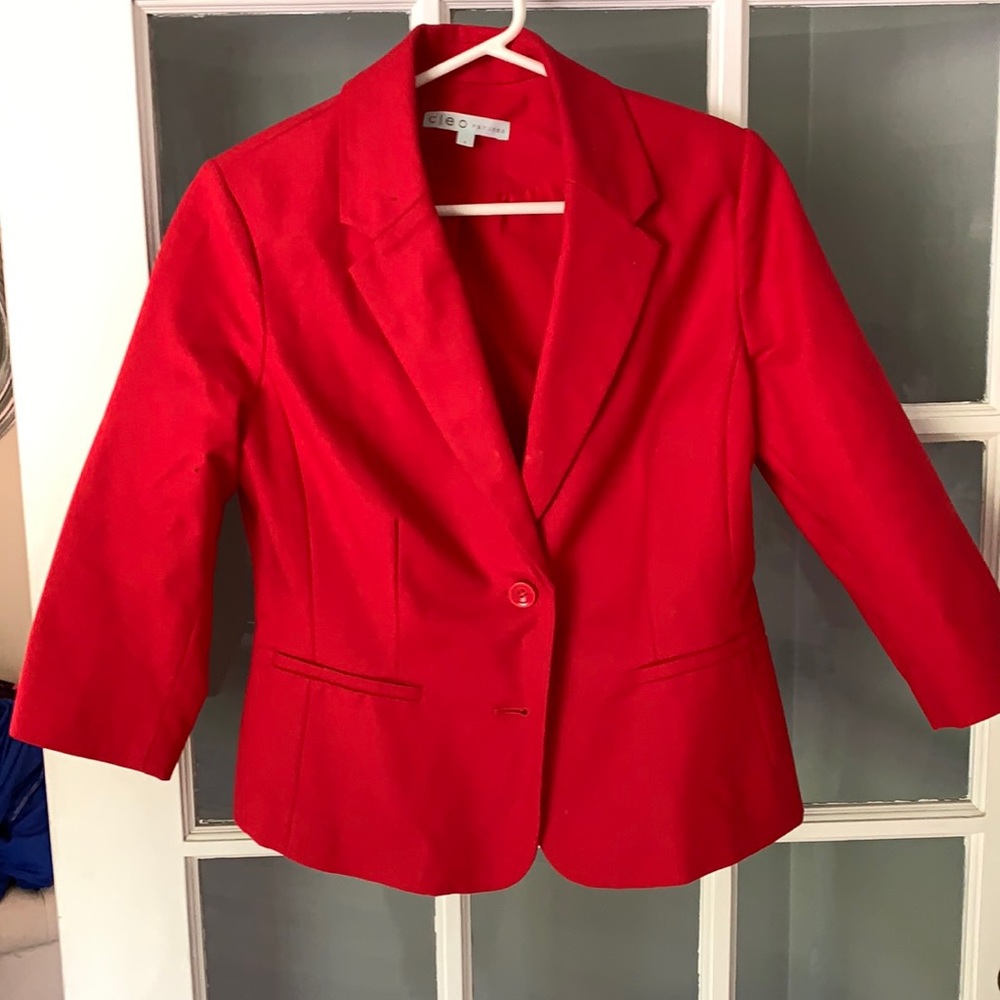 CLEO- red blazer